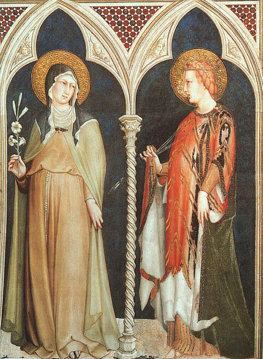 Simone Martini St Clare and St Elizabeth of Hungary